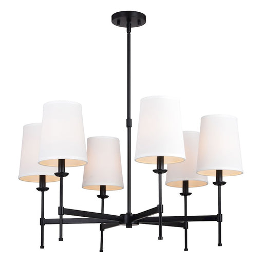 Vaxcel Camden 30" 6 Light Chandelier, Matte Black - H0288