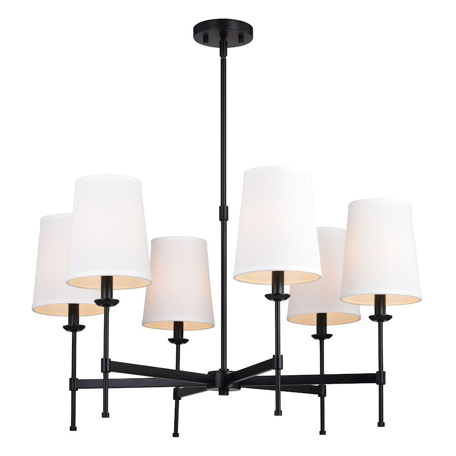 Vaxcel Camden 30" 6 Light Chandelier, Matte Black - H0288