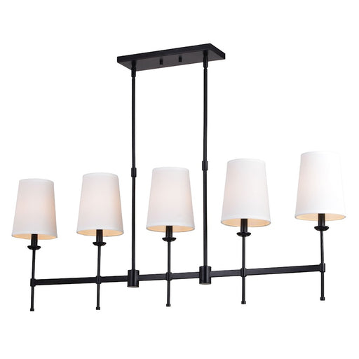 Vaxcel Camden 45.5" 5 Light Linear Chandelier, Matte Black - H0289