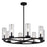 Vaxcel Grantley 30" 8 Light Indoor-Outdoor Chandelier, Matte Black - H0291