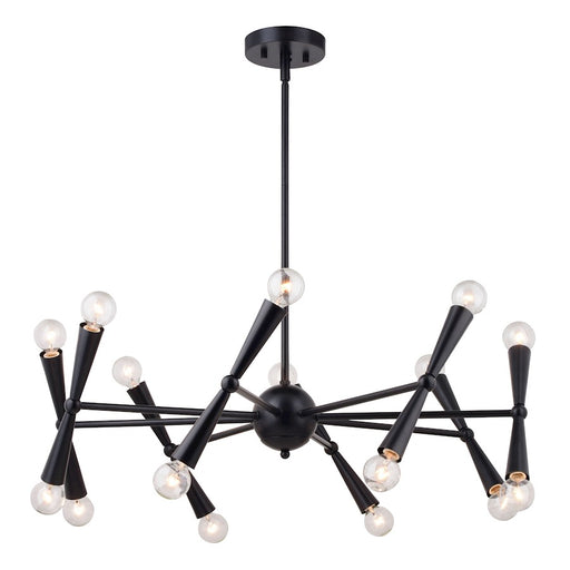 Vaxcel Drake 29" 16 Light Chandelier, Matte Black - H0292