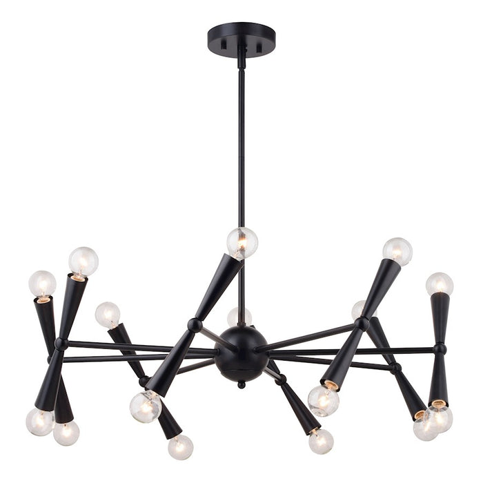 Vaxcel Drake 29" 16 Light Chandelier, Matte Black - H0292