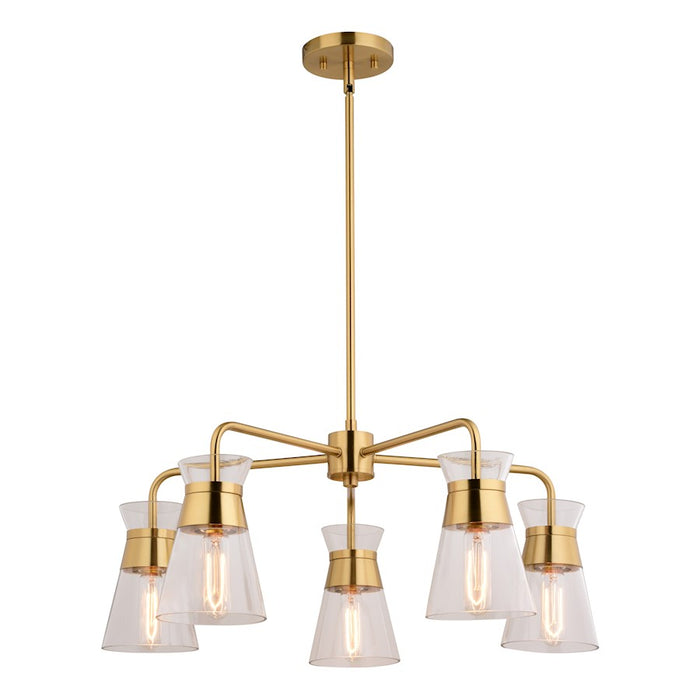 Vaxcel Harper 27" 5 Light Chandelier, Natural Brass - H0294