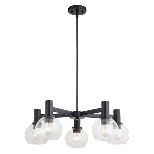 Vaxcel Marshall 27" 5 Light Chandelier, Matte Black - H0296