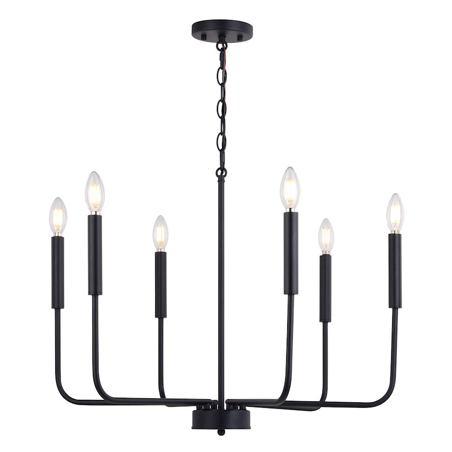 Vaxcel Belden 26" 6 Light Chandelier, Black - H0297