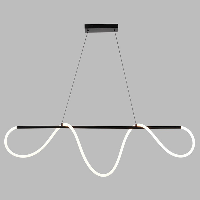 Vaxcel Bowman 59" W LED Linear Chandelier, Matte Black - H0303