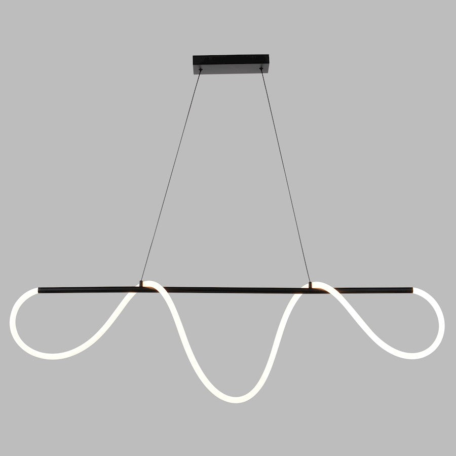Vaxcel Bowman 59" W LED Linear Chandelier, Matte Black - H0303