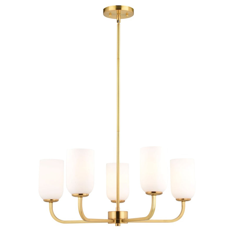 Vaxcel Shelby 26" 5 Light Chandelier, Natural Brass - H0305