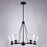Vaxcel Dalton 25.5" 5 Light Chandelier, Matte Black/Clear