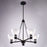 Vaxcel Dalton 25.5" 5 Light Chandelier, Matte Black/Clear
