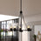 Vaxcel Dalton 25.5" 5 Light Chandelier, Matte Black/Clear