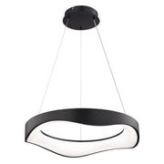 Vaxcel Bowen 20.5"W LED Chandelier, Textured Black/White - H0310