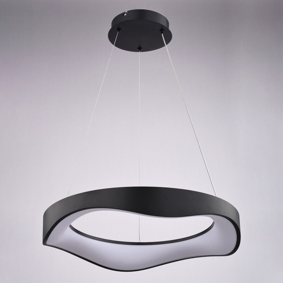 Vaxcel Bowen 20.5"W LED Chandelier, Textured Black/White