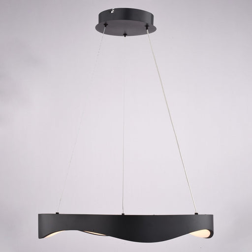Vaxcel Bowen 20.5"W LED Chandelier, Textured Black/White