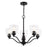 Vaxcel Bellwood 24.5" 5 Light Chandelier, Matte Black/Clear - H0311