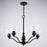 Vaxcel Bellwood 24.5" 5 Light Chandelier, Matte Black/Clear