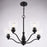Vaxcel Bellwood 24.5" 5 Light Chandelier, Matte Black/Clear