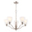 Vaxcel Bellwood 24.5" 5 Light Chandelier, Satin Nickel/White - H0312