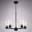 Vaxcel Park Ridge 21"W 5 Light Chandelier, Matte Black/Clear