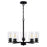 Vaxcel Park Ridge 21"W 5 Light Chandelier, Matte Black/Clear