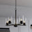 Vaxcel Park Ridge 21"W 5 Light Chandelier, Matte Black/Clear