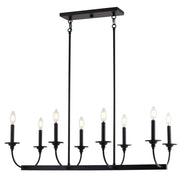 Vaxcel Durham 36"W 8 Light Linear Chandelier, Matte Black/No Shade - H0315