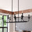 Vaxcel Durham 36"W 8 Light Linear Chandelier, Matte Black/No Shade