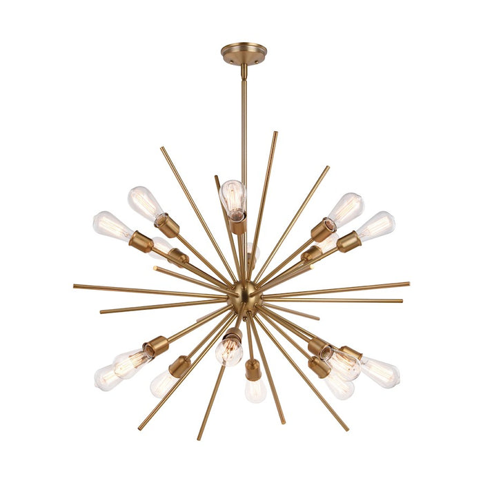 Vaxcel Estelle 16 Light 36" Pendant, Natural Brass