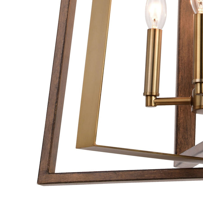 Vaxcel Dunning 4 Light 20" Pendant, Natural Brass/Burnished Chestnut