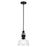 Vaxcel Beloit 1 Light 9" Mini Pendant, Matte Black/Clear Seeded