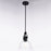 Vaxcel Beloit 1 Light 9" Mini Pendant, Matte Black/Clear Seeded