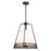 Vaxcel Benton 3 Light 16.75" Pendant, Matte Black/White Linen Shade