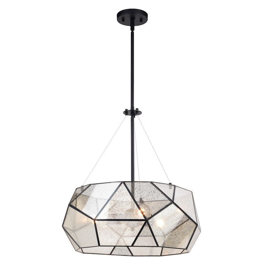 Vaxcel Euclid 20" 3 Light Pendant, Black - P0393