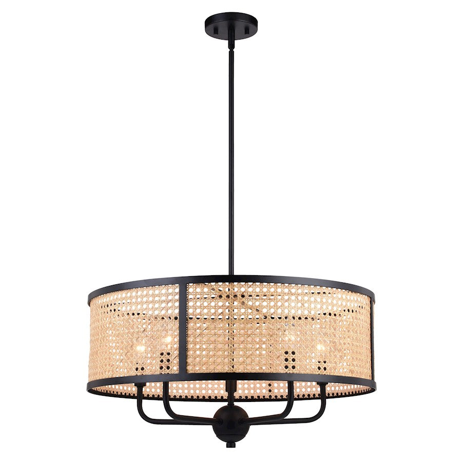 Vaxcel Berens 24" 5 Light Pendant, Matte Black - P0395