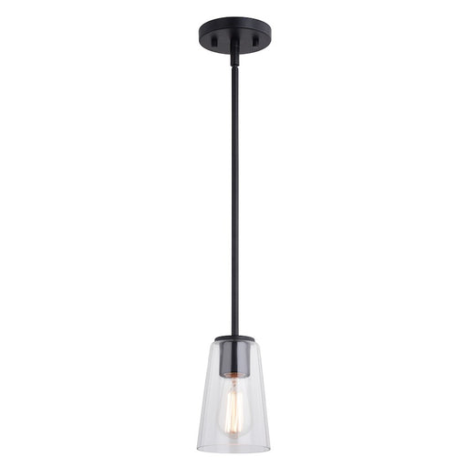 Vaxcel Beverly 4.5" 1 Light Mini Pendant, Matte Black - P0396