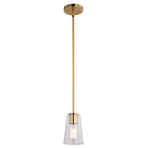 Vaxcel Beverly 4.5" 1 Light Mini Pendant, Muted Brass - P0397