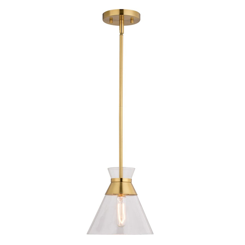Vaxcel Harper 8.5" 1 Light Pendant, Natural Brass - P0403