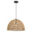 Vaxcel Nassau 18.25" 1 Light Pendant, Matte Black/Natural Rope - P0405