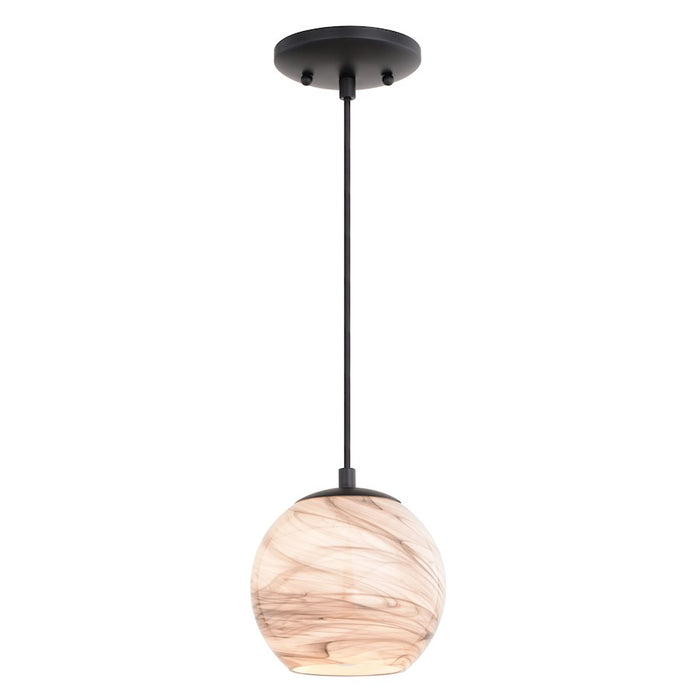 Vaxcel Milano 6.25" Mini Pendant, Marble Swirl Matte Black - P0407