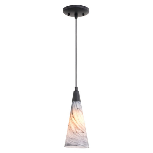 Vaxcel Milano 4.25" Mini Pendant, Marble Swirl Matte Black - P0409