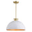 Vaxcel Devon 16" Pendant, Glossy White/Satin Brass - P0411