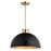 Vaxcel Devon 16" Pendant, Matte Black/Satin Brass - P0412