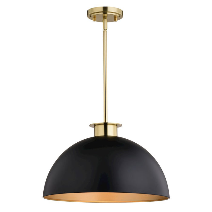 Vaxcel Devon 16" Pendant, Matte Black/Satin Brass - P0412
