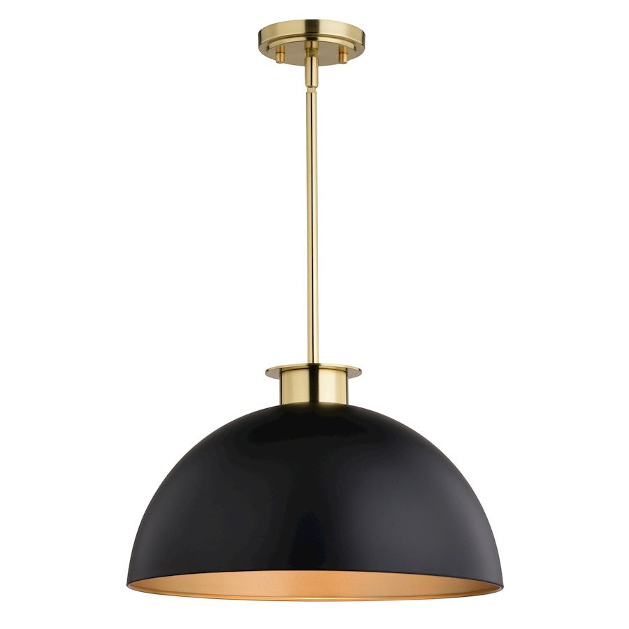 Vaxcel Devon 16" Pendant, Matte Black/Satin Brass - P0412