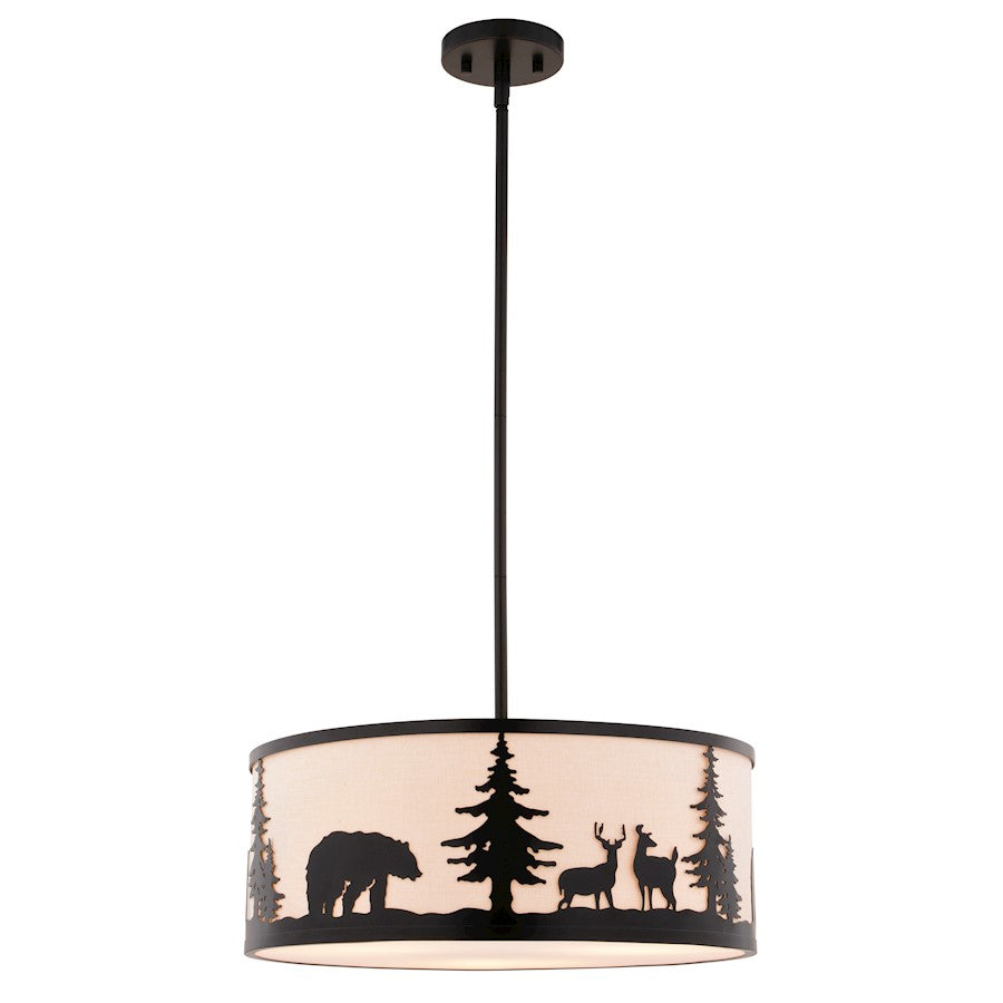 Vaxcel Acadia 18" W 3 Light Pendant, Bronze - P0416