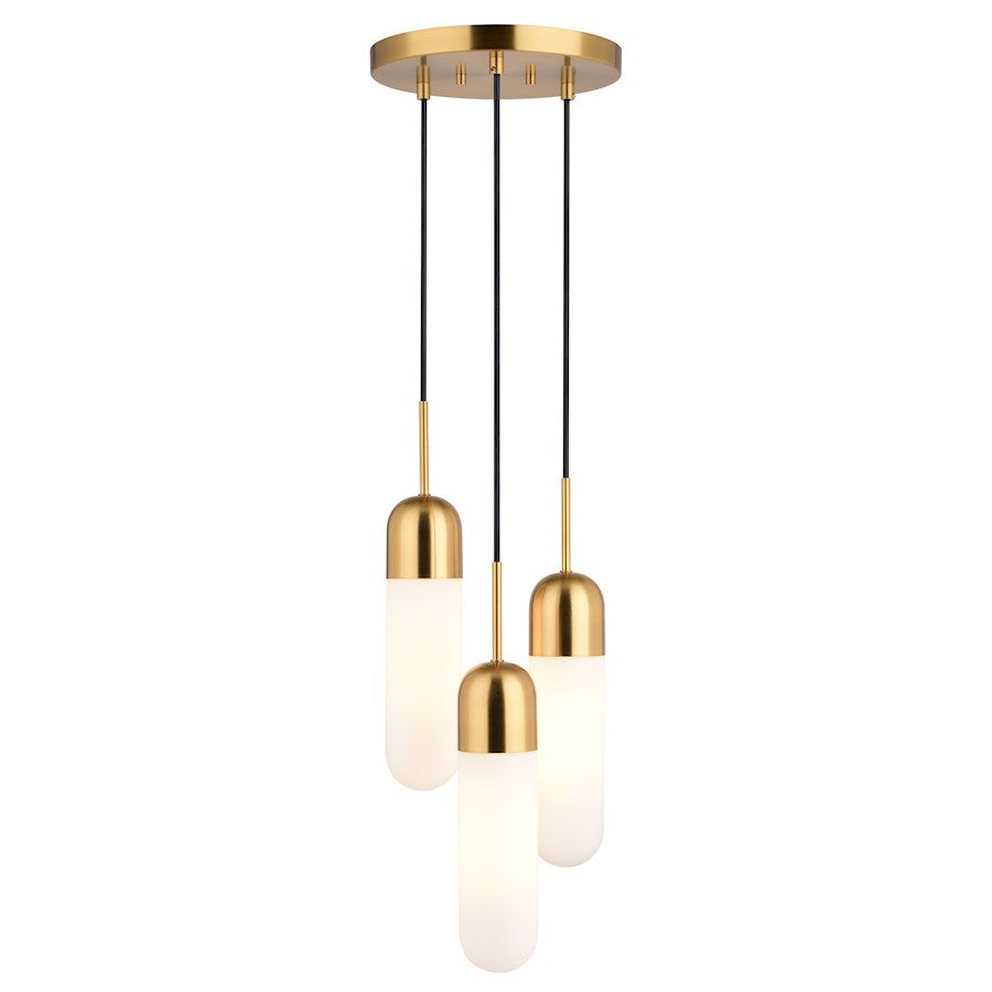 Vaxcel Thalia 10" 3 Light Pendant, Antique Gold - P0422