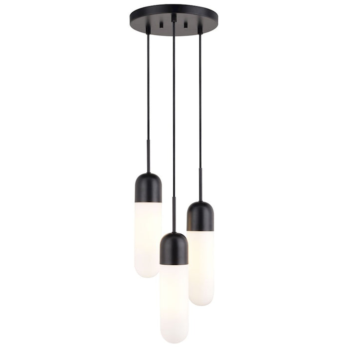 Vaxcel Thalia 10" 3 Light Pendant, Matte Black - P0423