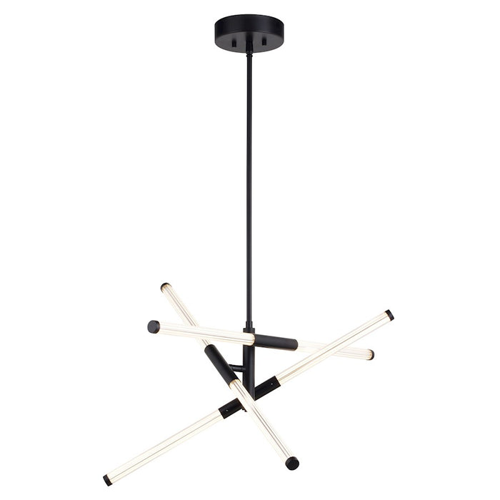 Vaxcel Avalon 27.25" 6 Light LED Pendant, Matte Black - P0425