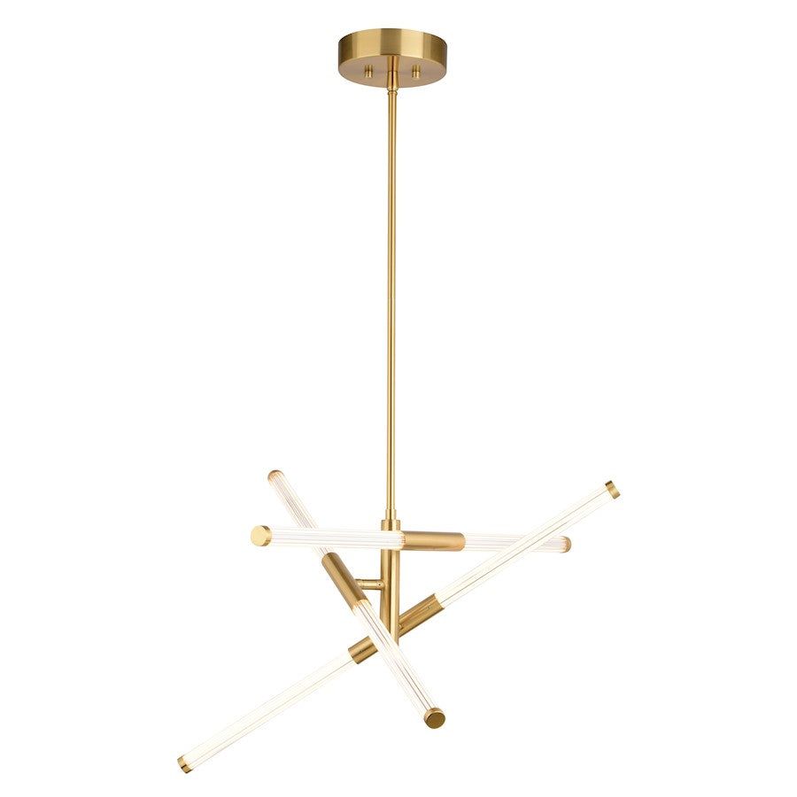 Vaxcel Avalon 27.25" 6 Light LED Pendant, Muted Brass - P0426