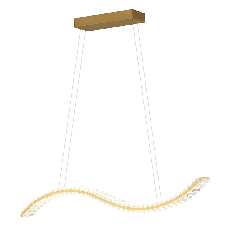 Vaxcel Edgewater 38" LED Linear Chandelier, Gilded Brass - P0428